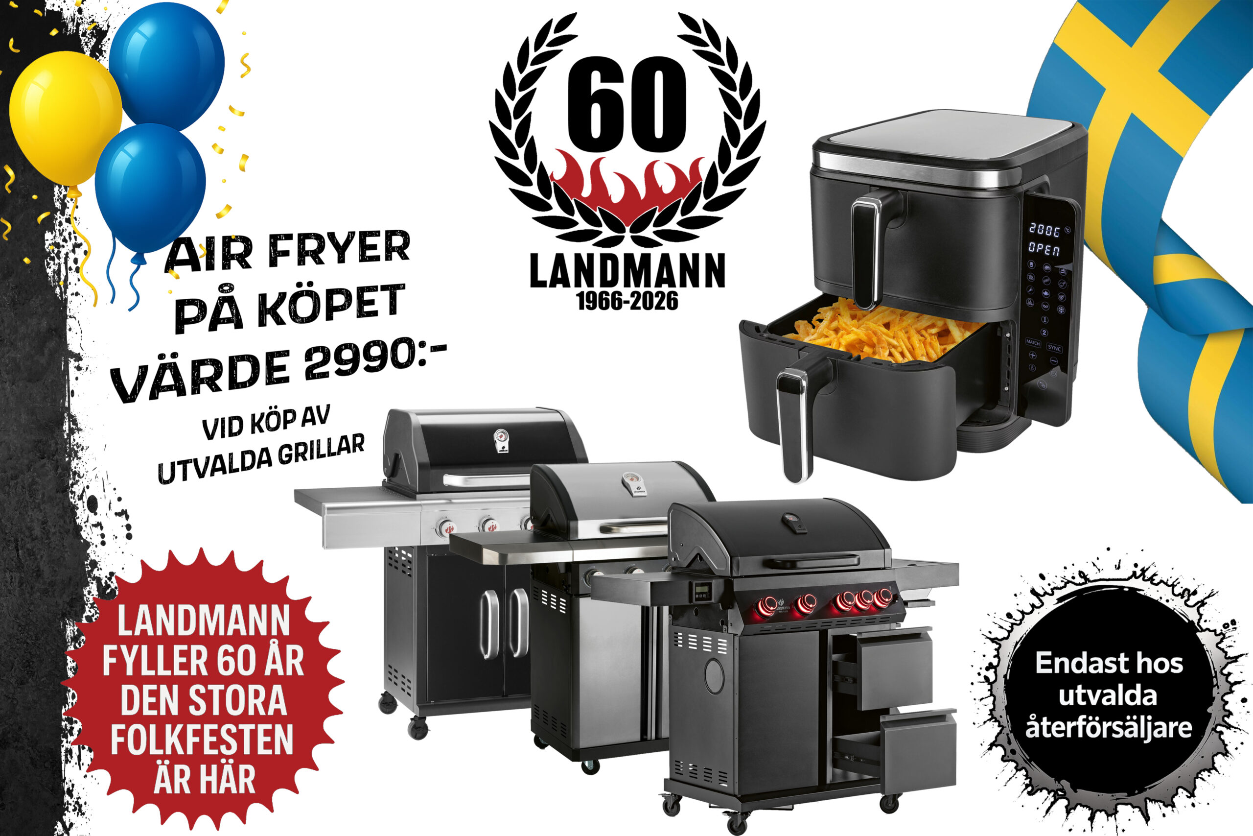Landmann Fyller 60 &aring;r - Air Fryer p&aring; k&ouml;pet kampanj